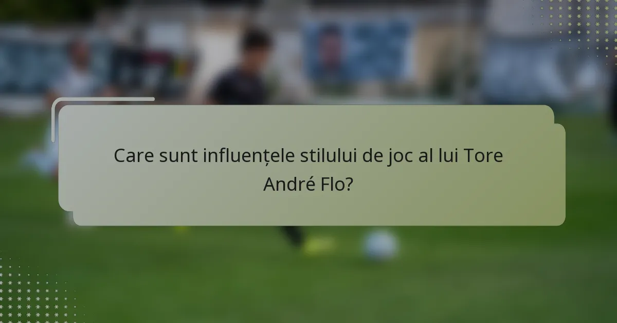 Care sunt influențele stilului de joc al lui Tore André Flo?