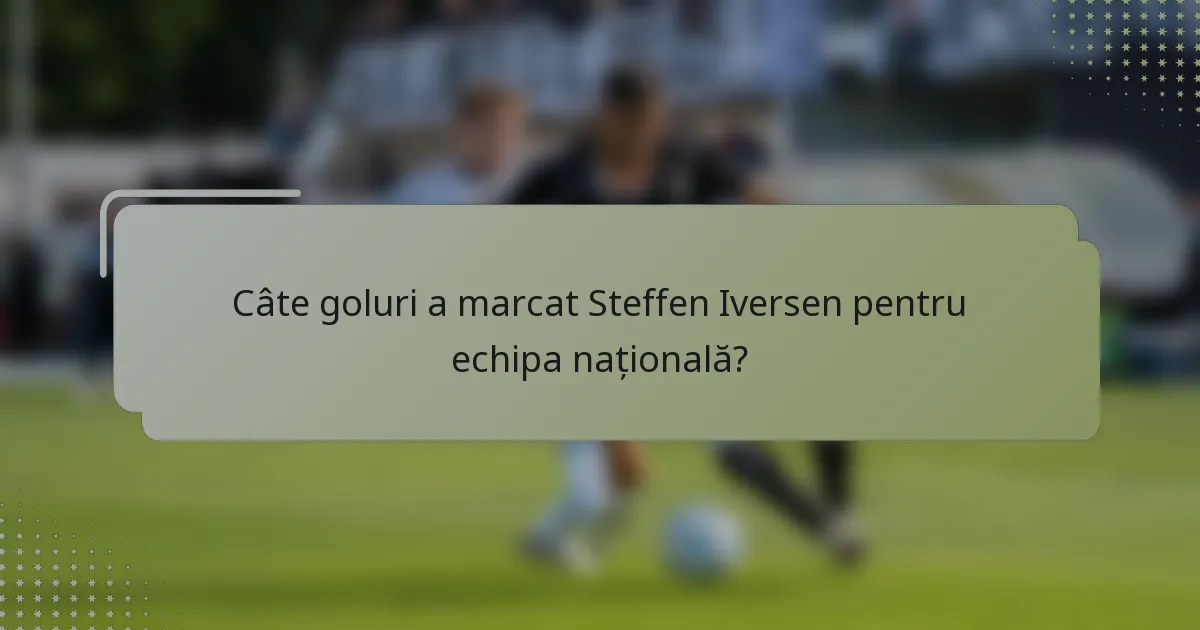 Câte goluri a marcat Steffen Iversen pentru echipa națională?