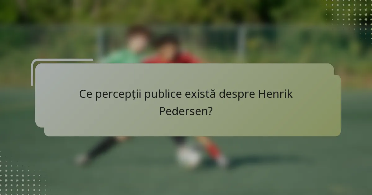Ce percepții publice există despre Henrik Pedersen?