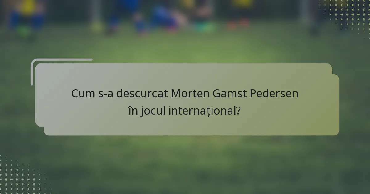 Cum s-a descurcat Morten Gamst Pedersen în jocul internațional?
